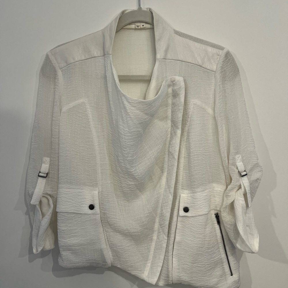 Helmut Lang White Utility Jacket with Black Accents - Helmut Lang - Picture 3 of 6